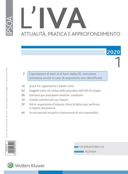 L’IVA – Gennaio 2020 Cover