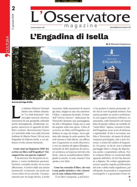 L’Osservatore Magazine – 11 Gennaio 2020 Cover