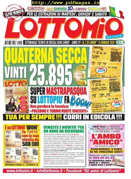 Lottomio del Lunedi – 13 Gennaio 2020 Cover