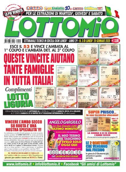 Lottomio del Lunedi – 20 Gennaio 2020 Cover