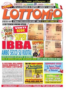 Lottomio del Lunedi – 6 Gennaio 2020