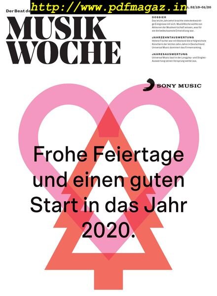 MusikWoche – 21 Dezember 2019 Cover