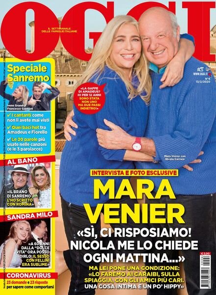 Oggi – 13 febbraio 2020 Cover
