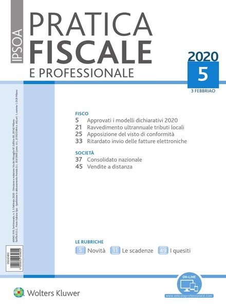 Pratica Fiscale e Professionale – 3 Febbraio 2020 Cover