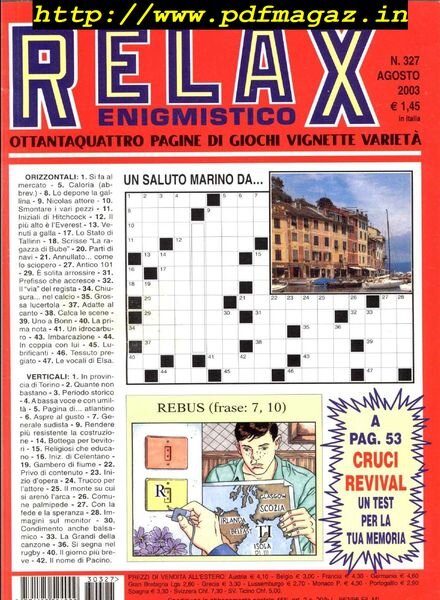 Relax Enigmistico – Agosto 2003 Cover