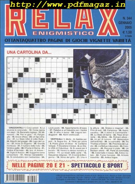 Relax Enigmistico – Gennaio 2005 Cover