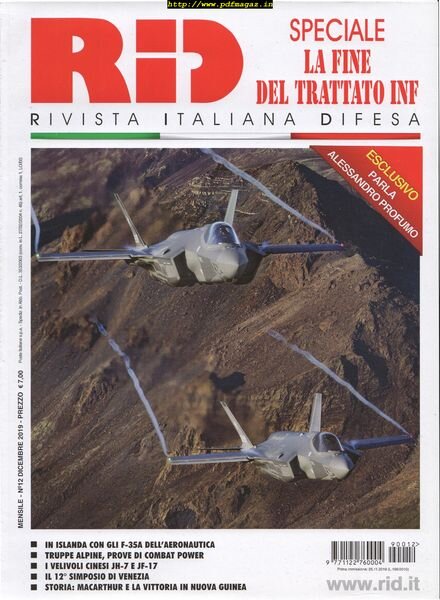 Rivista Italiana Difesa – Dicembre 2019 Cover