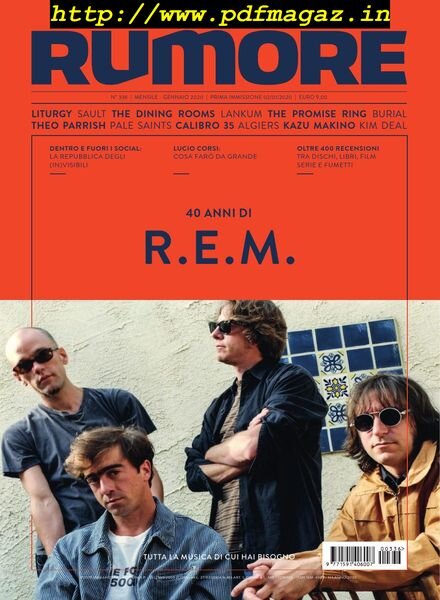 Rumore – Gennaio 2020 Cover