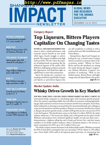 Shanken’s Impact Newsletter – December 2019 Cover