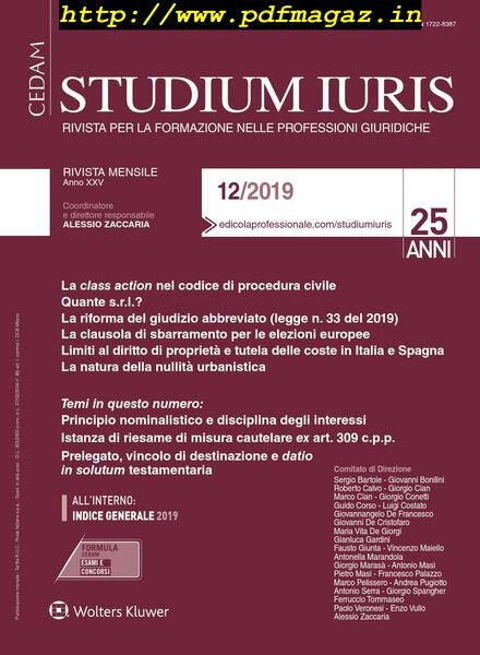 Studium Iuris – Dicembre 2019 Cover