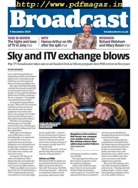 Broadcast Magazine – 06 December 2019 Cover