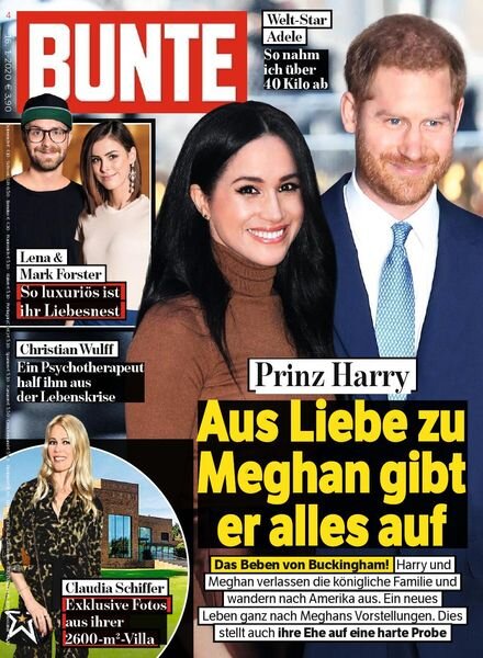 Bunte – 16 Januar 2020 Cover