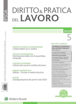 Diritto e Pratica del Lavoro – 1 Febbraio 2020