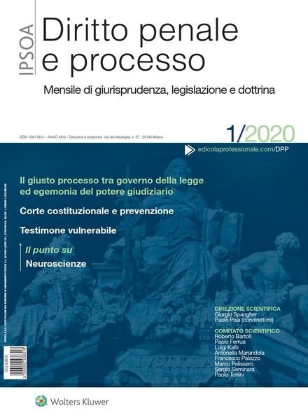 Diritto Penale e Processo – Gennaio 2020 Cover