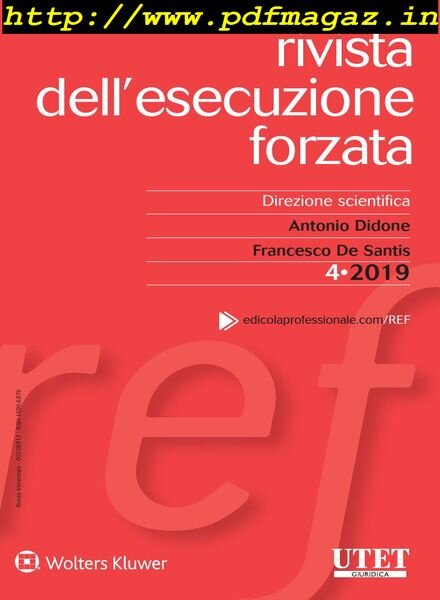 Esecuzione forzata – Agosto 2019 Cover