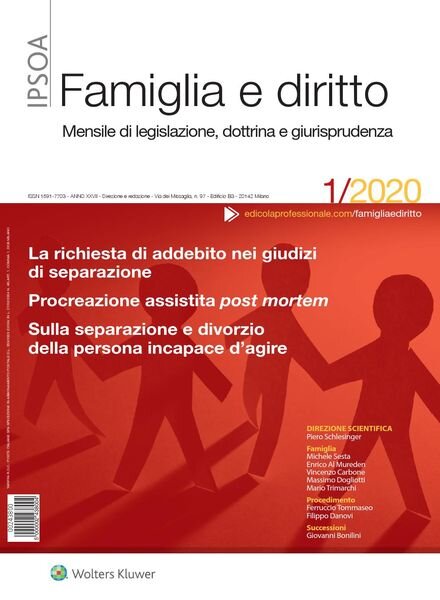 Famiglia e Diritto – Gennaio 2020 Cover