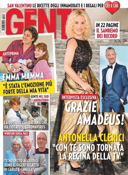 Gente Italia – 15 febbraio 2020 Cover