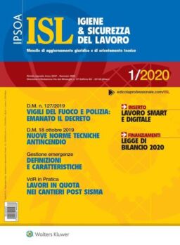 Igiene & Sicurezza del Lavoro – Gennaio 2020