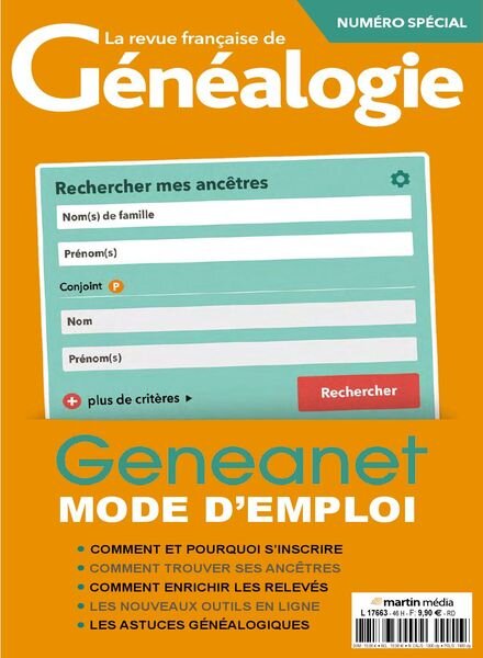 La Revue Francaise de Genealogie – Hors-Serie – N 46, 2017 Cover