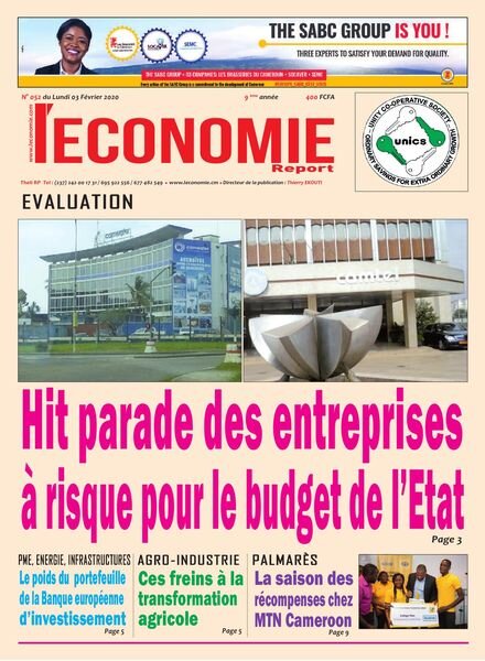 Le quotidien de l’economie magazine Afrique – 03 fevrier 2020 Cover