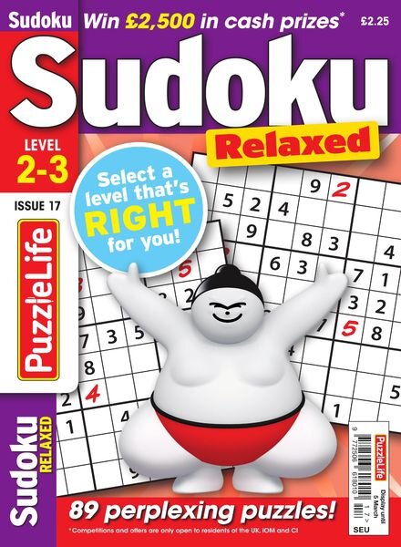 PuzzleLife Sudoku Relaxed – Issue 17 – February 2020 Cover