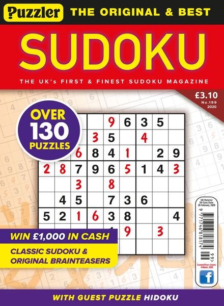 Puzzler Sudoku – Issue 199 – January 2020 Cover
