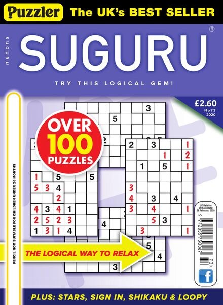 Puzzler Suguru – Issue 73 – January 2020 Cover