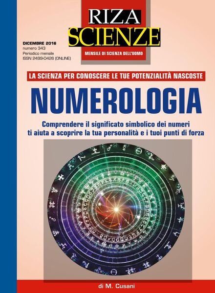 Riza Scienze – Dicembre 2016 Cover