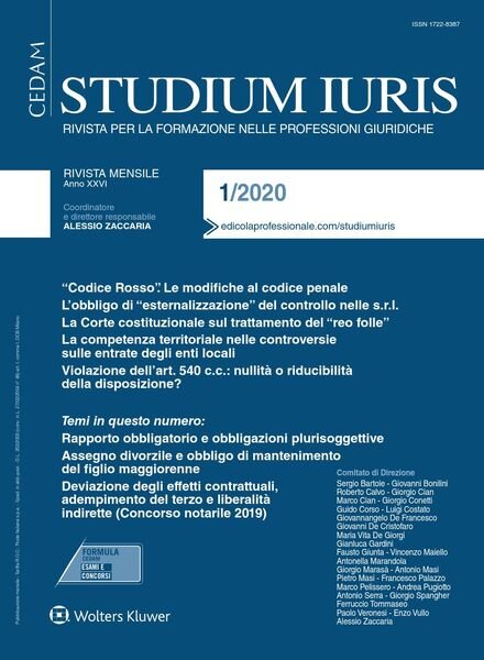Studium Iuris – Gennaio 2020 Cover