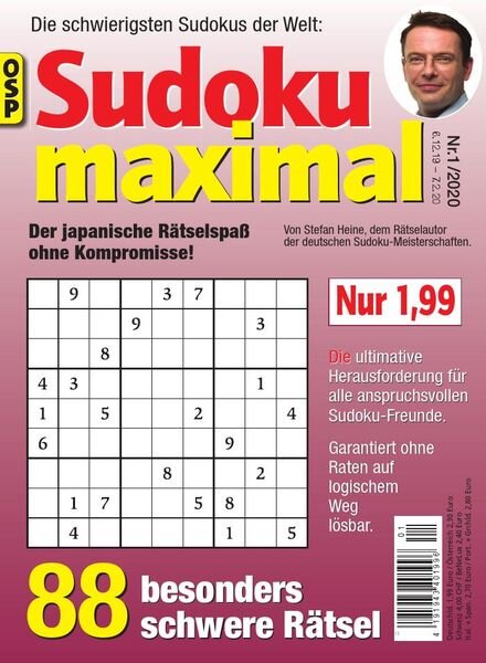 Sudoku Maximal – Nr.1, 2020 Cover