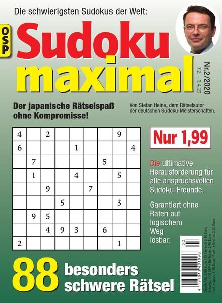Sudoku Maximal – Nr.2 2020 Cover