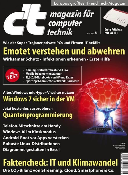 c’t Magazin – 29 Februar 2020 Cover