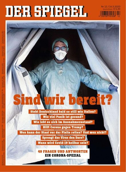 Der Spiegel – 14 Marz 2020 Cover