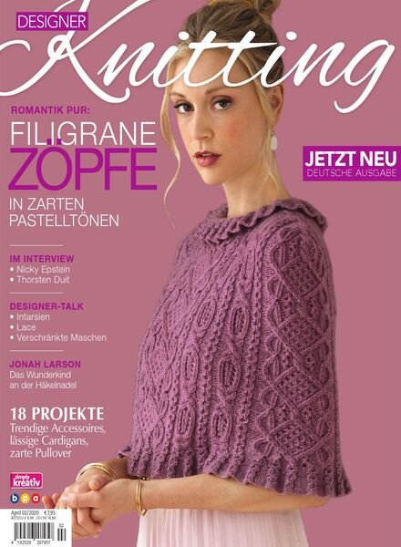 Designer Knitting – April 2020 Cover