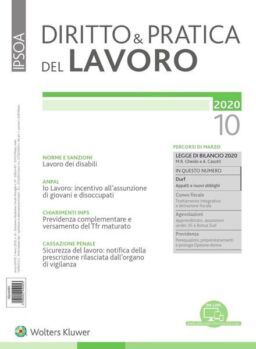 Diritto e Pratica del Lavoro – 7 Marzo 2020