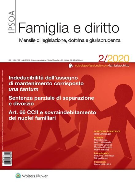 Famiglia e Diritto – Febbraio 2020 Cover