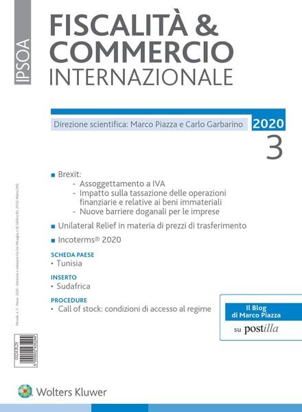 Fiscalita & Commercio Internazionale – Marzo 2020 Cover