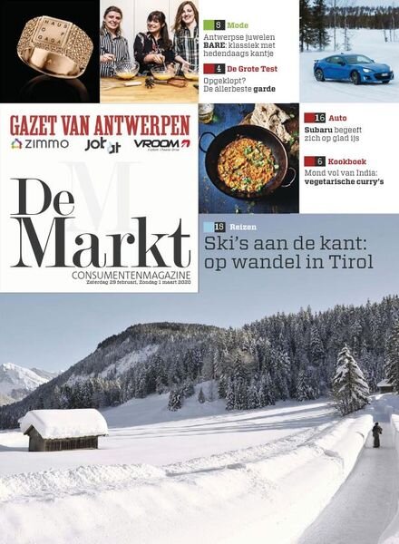 Gazet van Antwerpen De Markt – 29 februari 2020 Cover