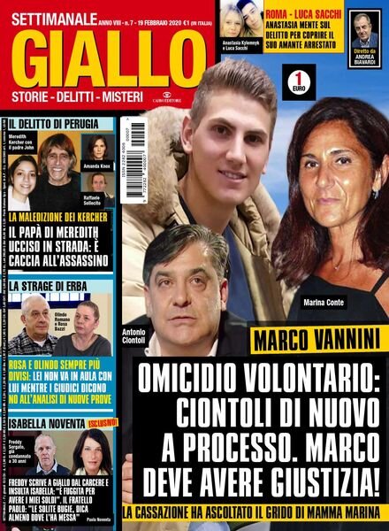 Giallo – 19 Febbraio 2020 Cover