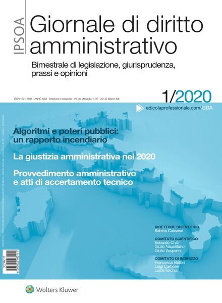 Giornale di diritto amministrativo – Gennaio 2020 Cover