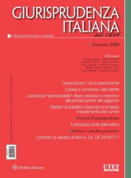 Giurisprudenza Italiana – Gennaio 2020