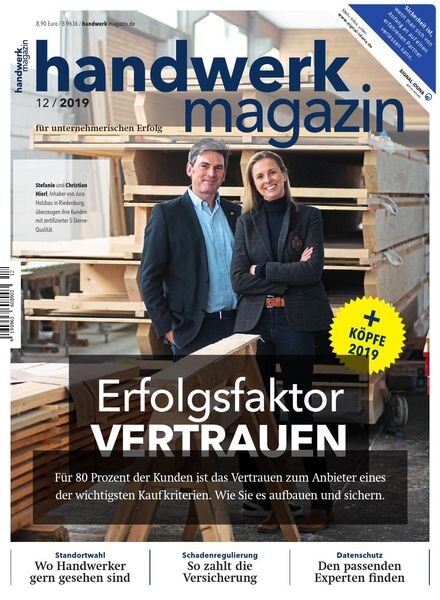 Handwerk Magazin – Dezember 2019 Cover