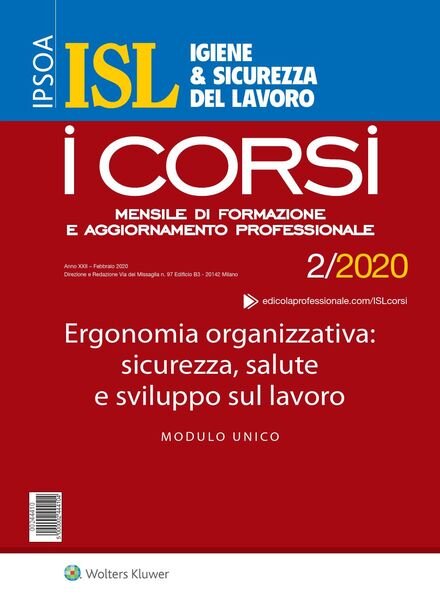 Igiene & Sicurezza del Lavoro Corsi – Febbraio 2020 Cover