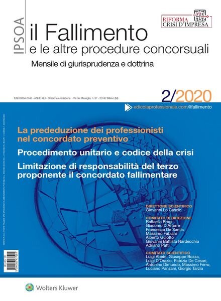 Il Fallimento – Febbraio 2020 Cover