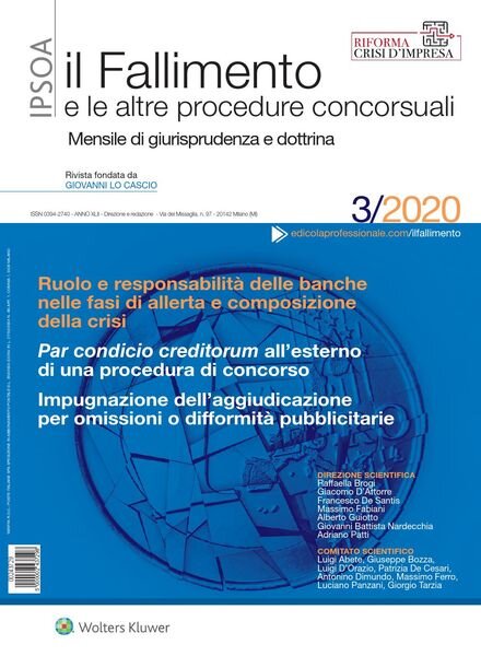 Il Fallimento – Marzo 2020 Cover