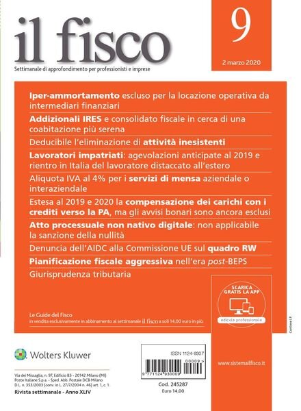il fisco – 2 Marzo 2020 Cover