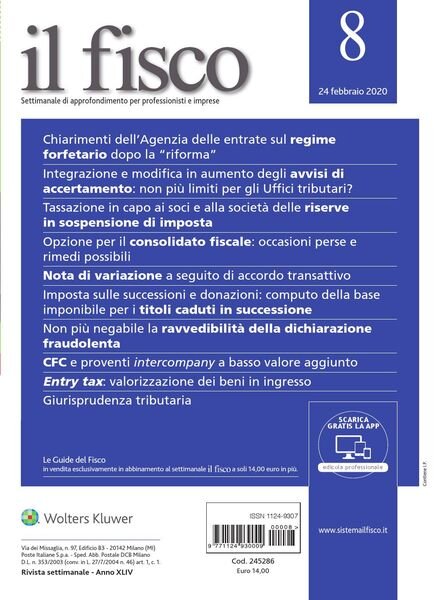 il fisco – 24 Febbraio 2020 Cover