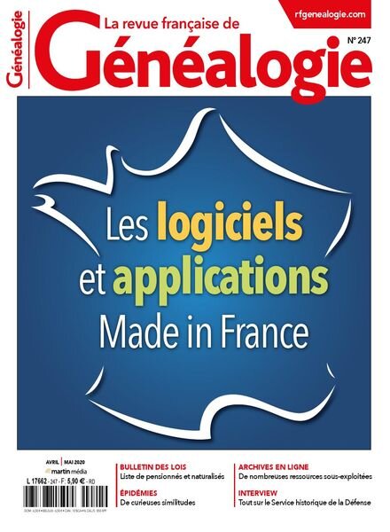 La Revue Francaise de Genealogie – Avril-Mai 2020 Cover