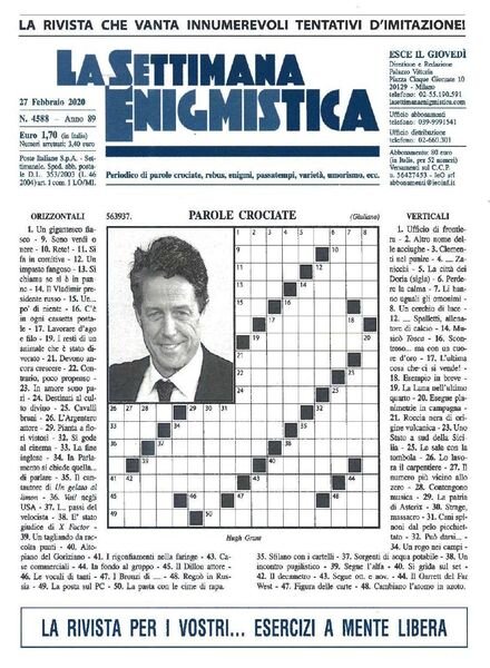 La Settimana Enigmistica – 27 Febbraio 2020 Cover