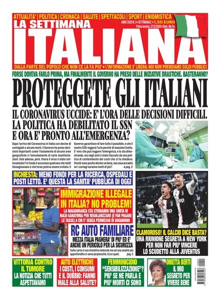 La settimana Italiana – 27 Febbraio 2020 Cover